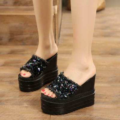 Sequins pointed toe roman heeled cheap boots