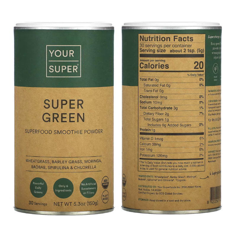 Your Super Super Green Superfood Smoothie Powder - 5.3oz (15