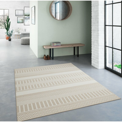 Hykkon Katelyn Flachgewebe Teppich Naturteppich Läufer Vorleger Beige 160x230cm