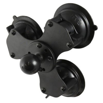 RAM Mount Twist-Lock Triple Suction Cup Base with 1.5'' Ball - Holds up to 4 lbs.
