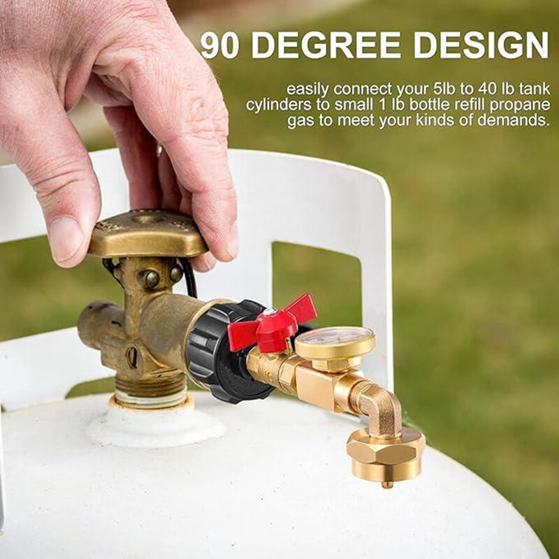 Cheap Propane Refill Adapter With Valve And Gauge 90 Degree Fill 1