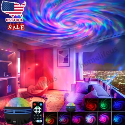 Northern Aurora Lights 3D LED Galaxy Projector Lamp Night Light Wirbel Nebula US
