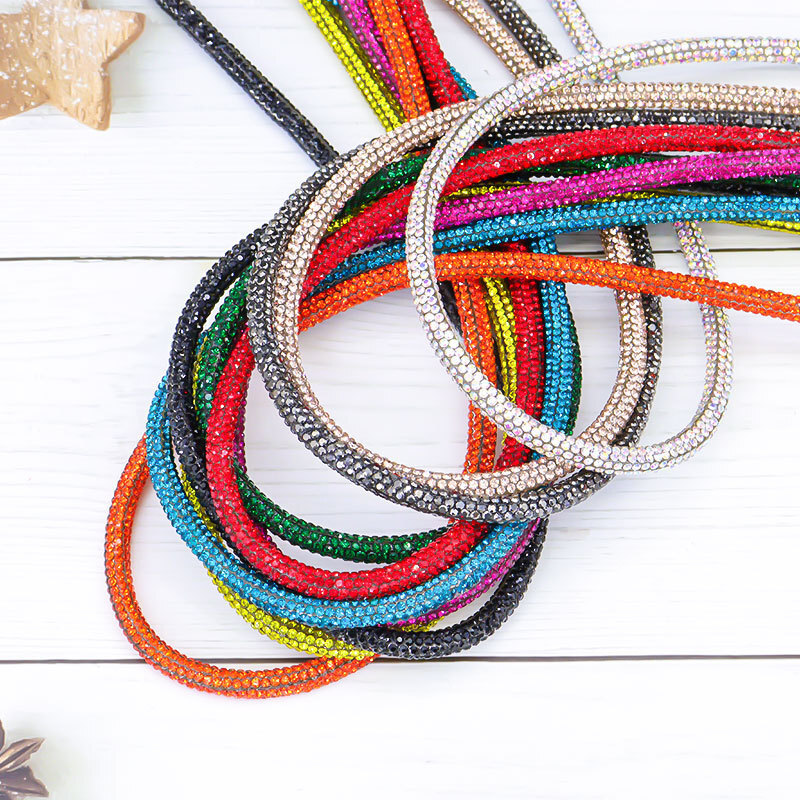 3 Yards Glitter Rhinestone Shoe Laces 4mm Hoodie String Replacement Cords Rope