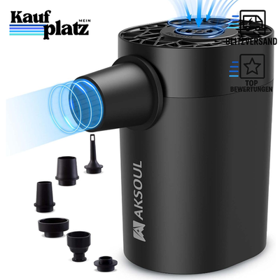 Elektrische Luftpumpe Akku 1600-4000mAh Wiederaufladbar mit Luftdüsen für Pool