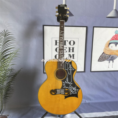 Elvis Presley Custom 6 String J-200 Natural Acoustic Guitar Solid Spruce Top