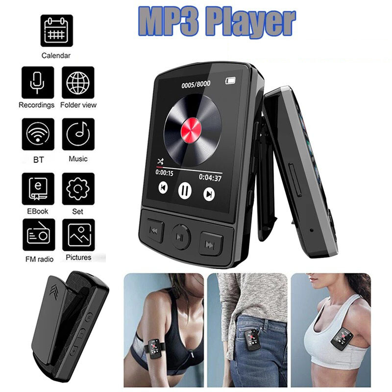 MP4 MP3 Player Bluetooth 5.2 LCD Screen Sport Lossless HIFI Music Voice Recorder