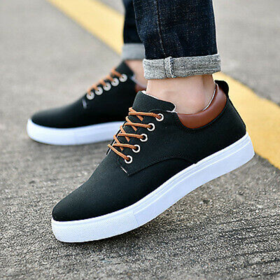 Fashionable Sports Lace Up Comfortable Flat Shoes Men s Canvas