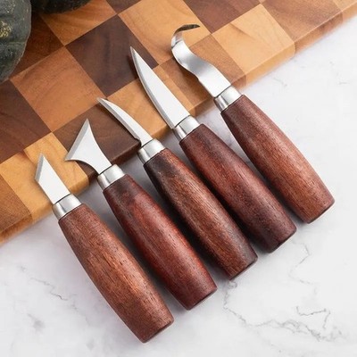 5pcs/set Wood Carving Kit Wood Carving Chisel Woodworking Cutter Hand Tool Set