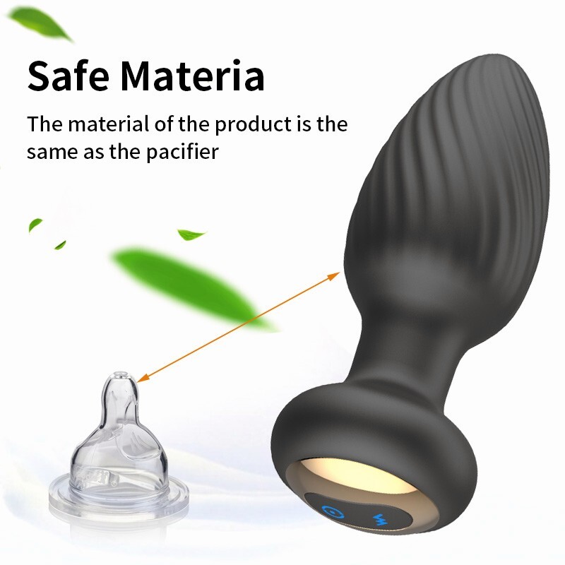 Rotating Anal Butt Plug Dildo Vibrator Prostate Massager Sex Toys for Men Women