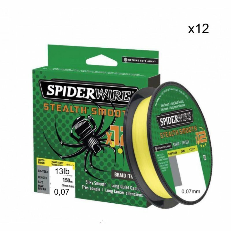 SPIDERWIRE 12 CAPI DIAM. 0,07 MM 150 MT YELLOW STEALTH SMOOTH FILO TRECCIATO USA