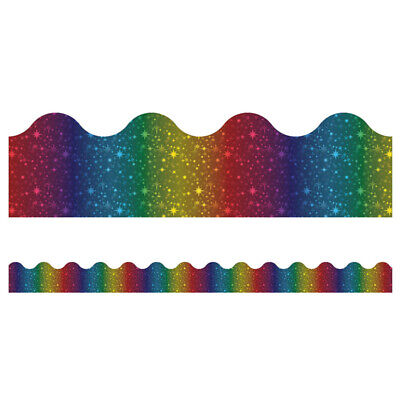 Carson Dellosa Education Sparkle + Shine Rainbow Foil Scalloped Border, 39 Feet