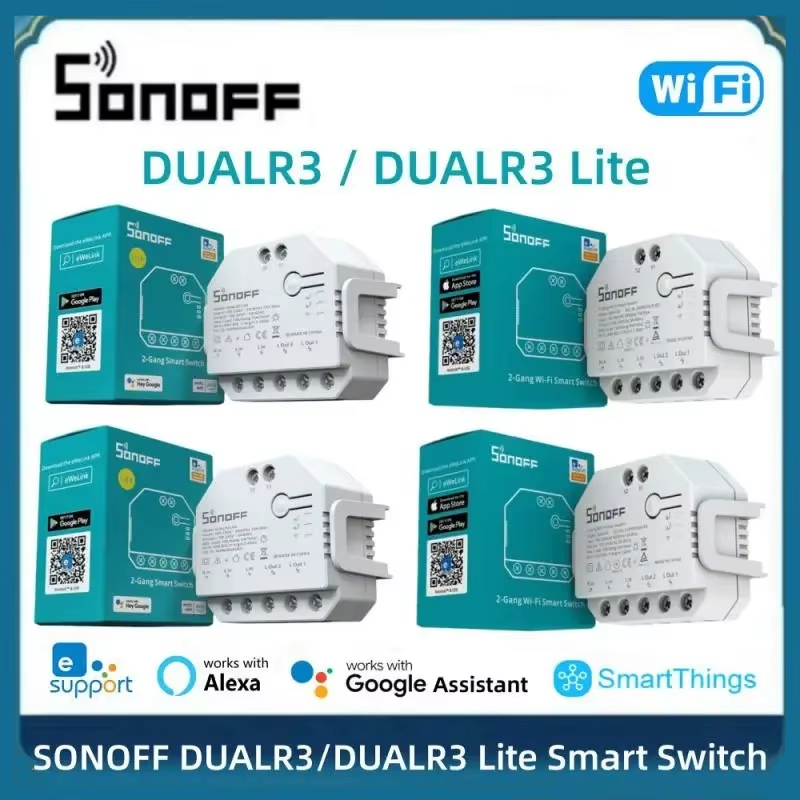 Dual R3 Dualr3 DUAL R3 Lite 2-Gang Switch WiFi MINI Switch with Power Metering
