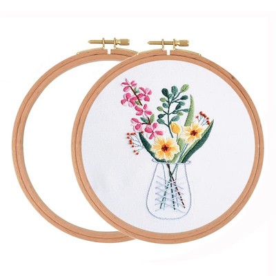 Hoop 2 Packs 5 Inch Cross Stitch Hoops Round Natural Be...