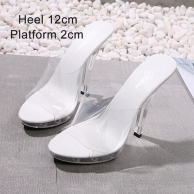 Crystal Show Stripper Heels Clear Shoes Women Platforms High Heels Sandals