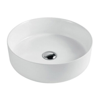 Small White Ceramic Bathroom Vessel Sink 16''x16'' Round Vessel Sink Countertop