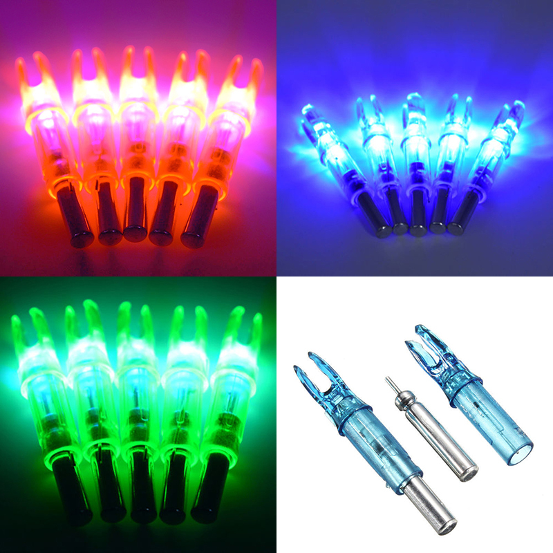 US 6pcs Archery Luminous Lighted LED Arrow Nock Tail Fit 6.2mm Arrow Shaft