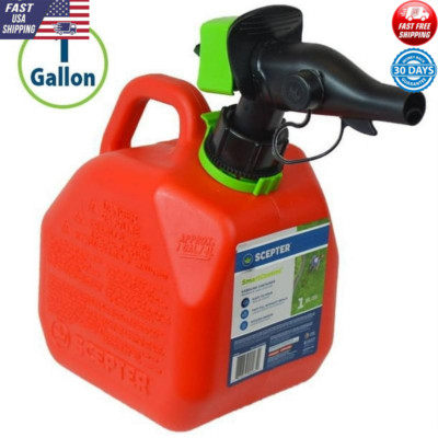 1 Gal  Smart Control Gas Can Easy Pour Fast Fill Lawnmowers Generators No Spills