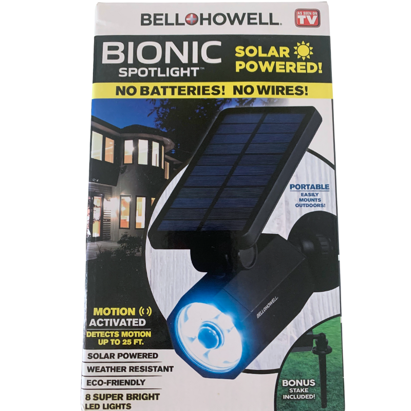 Bell + Howell Bionic Spotlight Solar Powered Outdoor Light Motion Sensor - Black