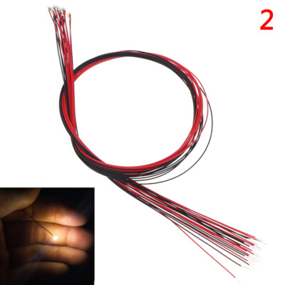 10Pcs 20cm t0603wm soldered micro litz wired leads warm white smd led 06HVE-vm