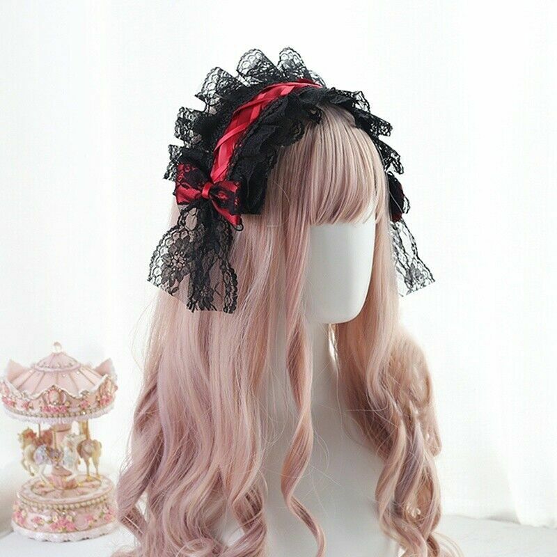 Gothic Lolita Headband Lace Headwear Maid Hair Accessorie Cosaplay Retro