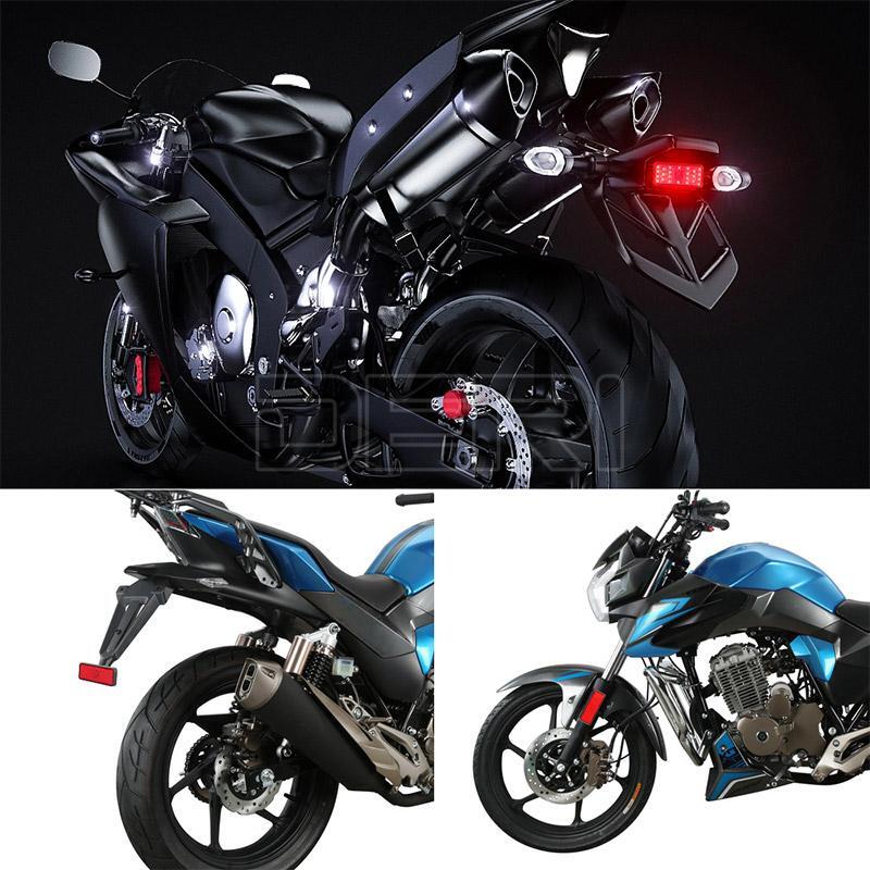 2X Motorcycle Truck ATV LED Rectangle Reflector Tail Brake Stop Light Red Marker