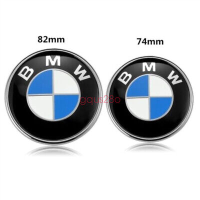 2PCS Front Hood & Rear Trunk (82mm & 74mm) ORIGINAL BMW Badge Emblem 51148132375