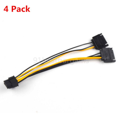 Dual SATA to PCI-E Power Cable 15Pin SATA to 8 pin Video Card Power Wire
