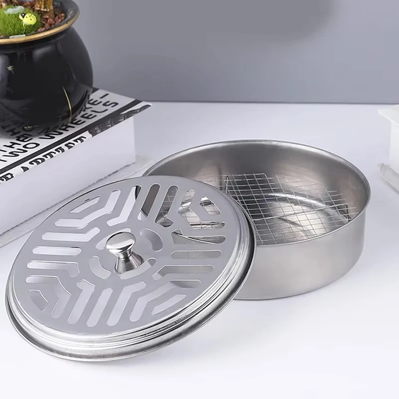 Mosquito Coil Tray Portable Holder Hotel Insect Repellent Rack with Cover Summer Anti-Mosquito Home Camping Outdoor Supply