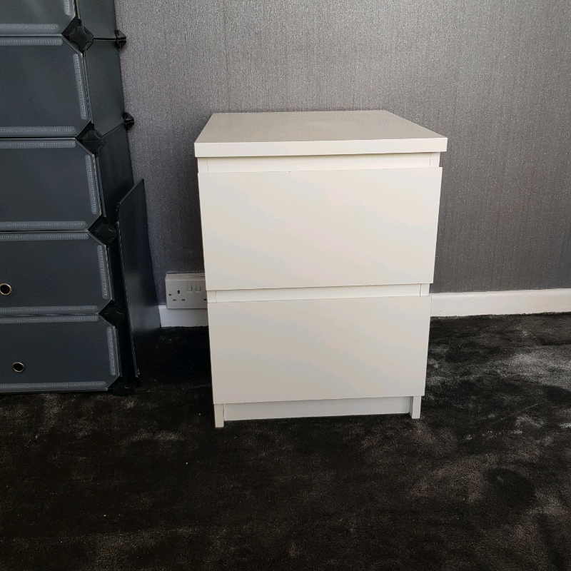 Ikea Malm Bedside Drawers In Durham, White Gloss Side Tables Ikea