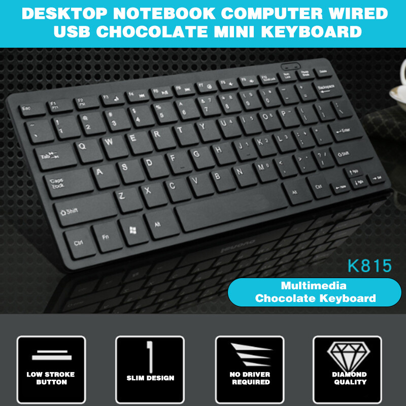 Black USB Wired Keyboard Mini Ultra-thin Silent Keypad for Desktop PC Laptop h-