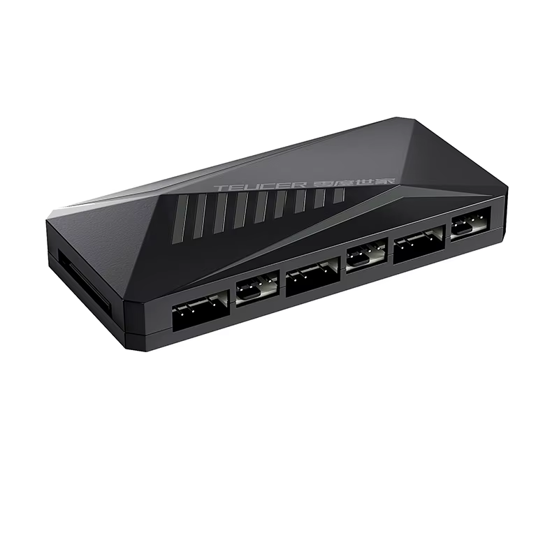 TEUCER LP-6P ARGB PWM HUB 3 IN 1 Controller 6 Way Splitter 4Pin PWM PC Case Cool