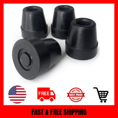 DMI Durable Replacement Quad Cane Tips, Extra Stability, No-Slip Grip, 1/2 Inch,