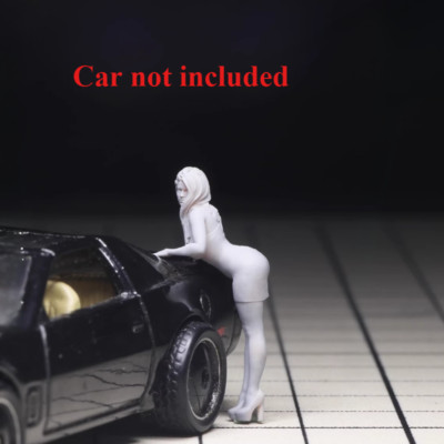 1:64  Street Photography Cars Show Model Girl Miniatures Figures Scene 3D Toys