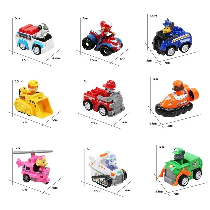 9 Pcs Paw Patrol Marshall Vehicles-Toy Truck Paw Patrol-Children's Birthday Gift