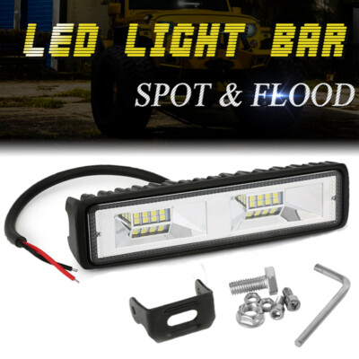 6''inch 60W Led Work Light Bar Flood Spot Fog Driving Lamp Offroad SUV 4WD 12/24V