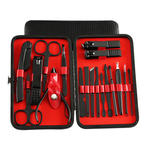 18PCS Manicure Set Pedicure Tools and Nail Clippers Professional Stainless Steel
