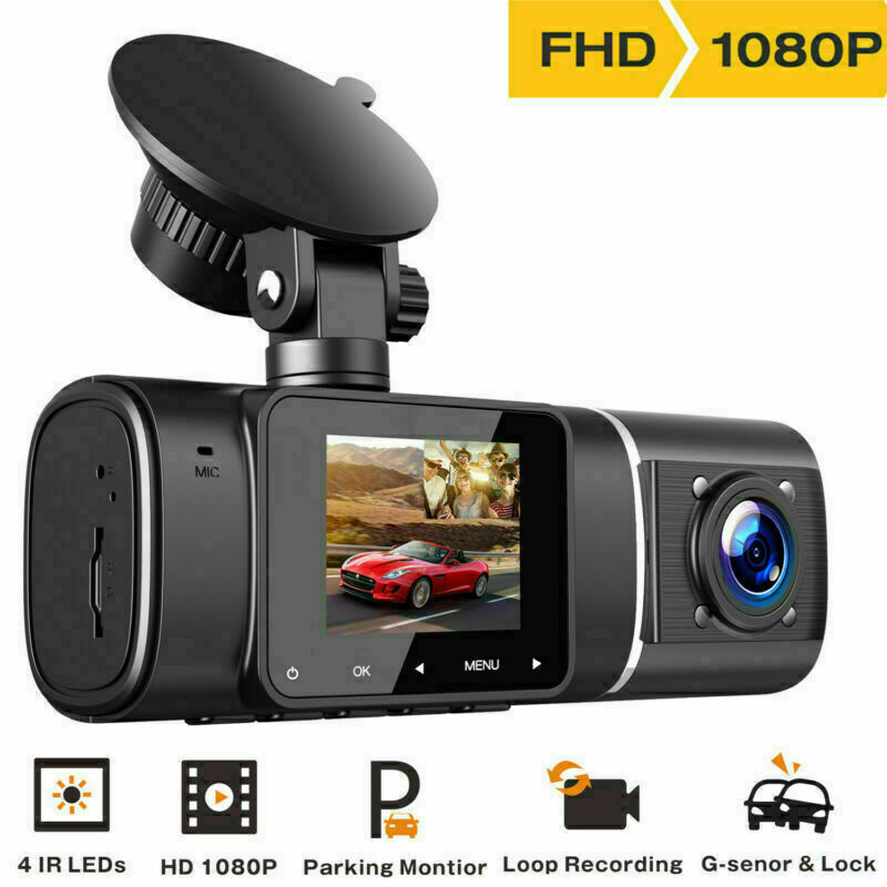 TOGUARD Uber Dual Dash Cam 1080P Front Car DVR Recorder Camera IR Night Vision