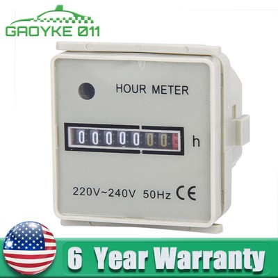 Accurate Timer Square Counter Digital Hour Meter Hourmeter Gauge AC220-240V US