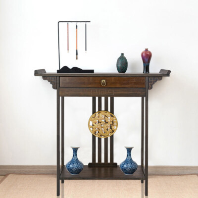 Oriental Console Table Rustic Wood Hallway Writing Table Hall Corridor Furniture