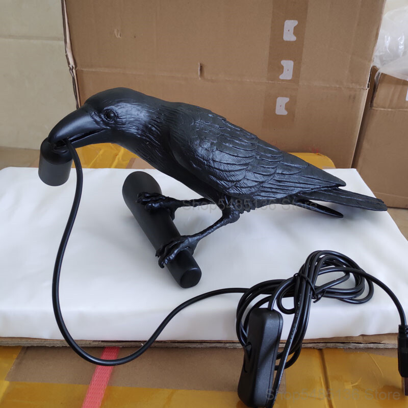 Seletti Bird Table Lamps Bedroom Resin Crow Desk Lamp ...