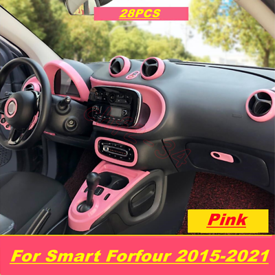Pink Interior Accessories Whole Kit Covers 28PCS Fit For Smart