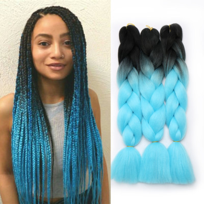 24'' 100g Jumbo Hair Extensions Synthetic Braiding Hair Box Twist Braid For Human