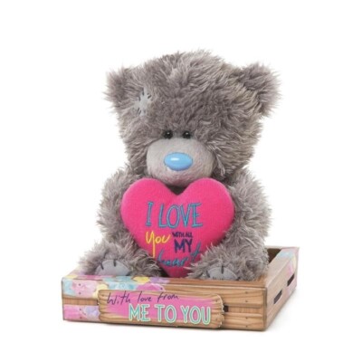 PELUCHE ORSETTO CON CUORE "I love you with all my heart "