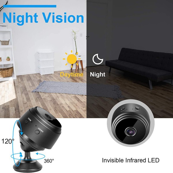 Security camera with night vision feature demonstration.