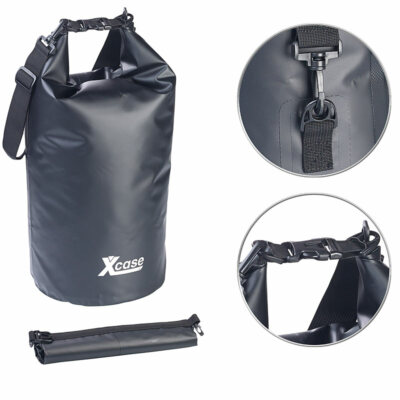 Xcase 3er-Set Wasserdichte Packsäcke aus LKW-Plane, 51020 Liter, schwarz