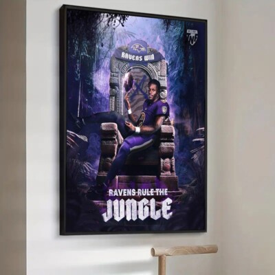 Lamar Jackson Baltimore Ravens Rule The Jungle Win NFL 2024 Poster