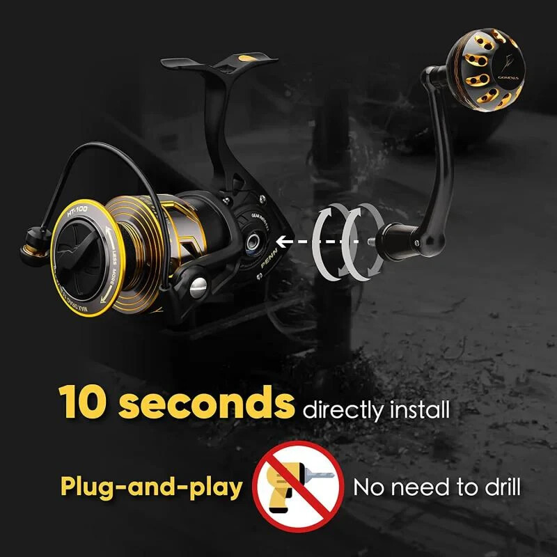 GOMEXUS Power Handle for Penn Battle II III 5000-6000  Reel Plug-and-Go