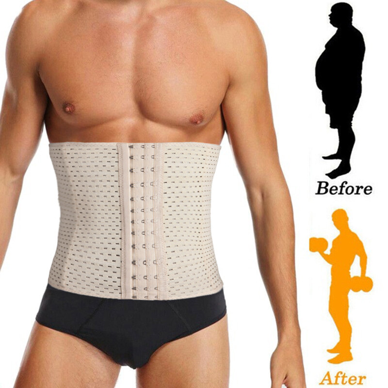 Men Tummy Tuck Belt Body Shaper Seamless Control Slimming Waist Trainer Trimmer