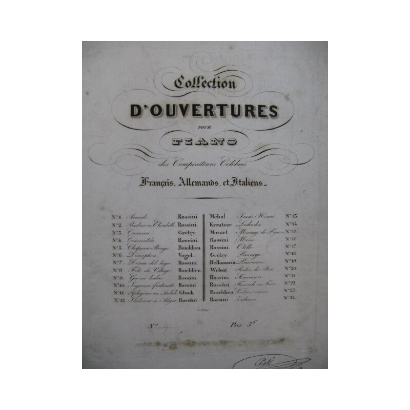 Rossini G. Ouverture De La Gazza Ladra Piano Xixe SiÃ¨Cle