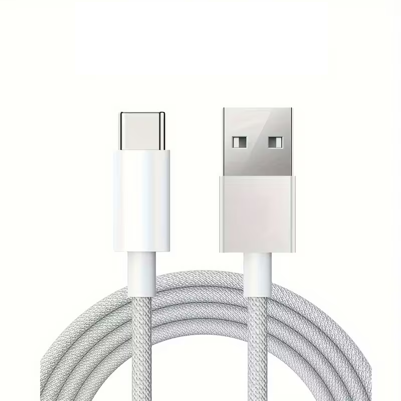 0.5m Nylon Ladekabel für iPhone 15 + 16 + 17 Pro Max USB-A USB-C Datenkabel 60W
